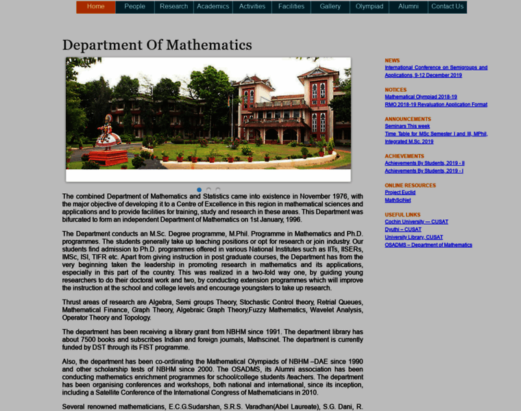 Maths.cusat.ac.in thumbnail