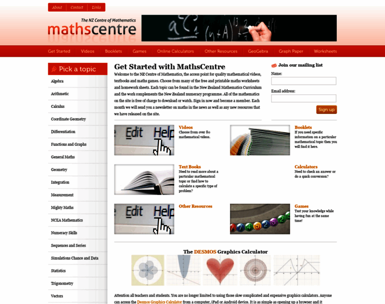 Mathscentre.co.nz thumbnail