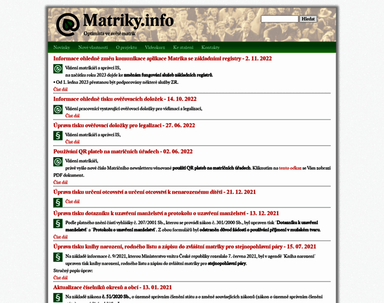 Matriky.info thumbnail