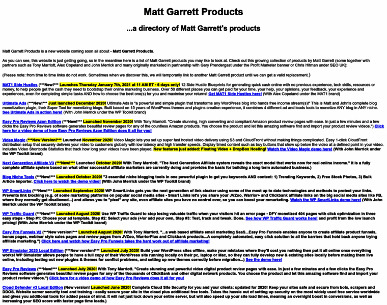 Mattgarrettproducts.com thumbnail