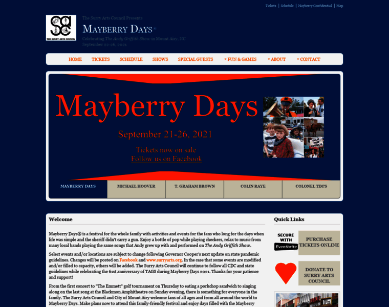 Mayberrydays.org thumbnail