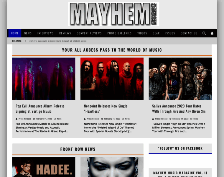 Mayhemmusicmagazine.com thumbnail