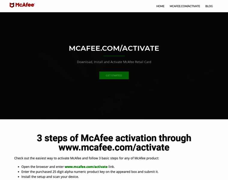 Mcafeecomactivateretailcard.com thumbnail