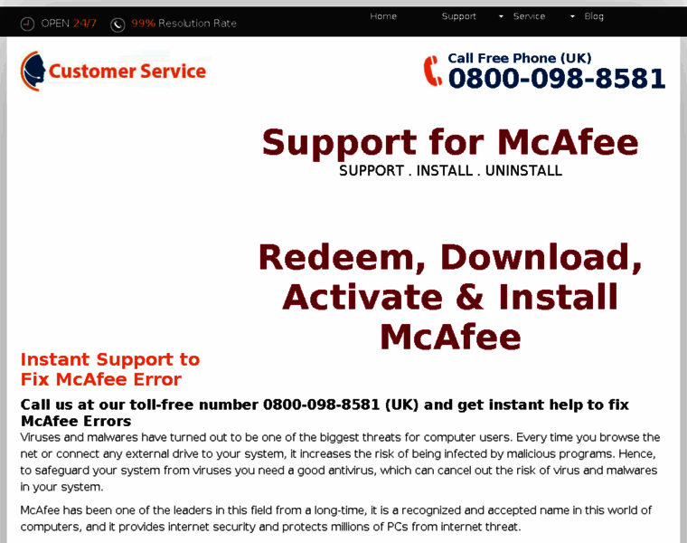 Mcafeecustomerservice.uk thumbnail