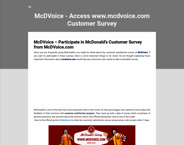 Mcdvoice.biz thumbnail