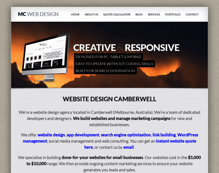 Mcwebdesign.com.au thumbnail