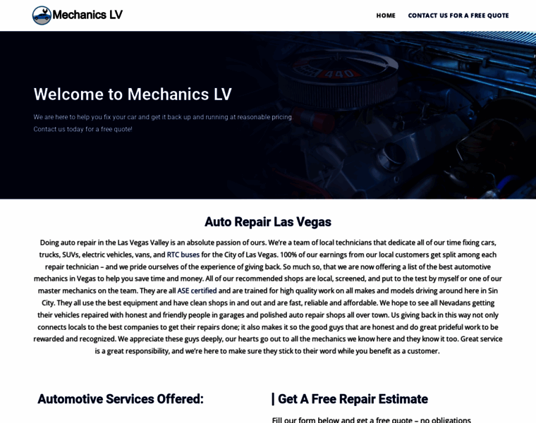 Mechanicslv.com thumbnail
