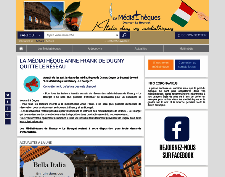 Mediatheques.drancydugnylebourget.fr thumbnail