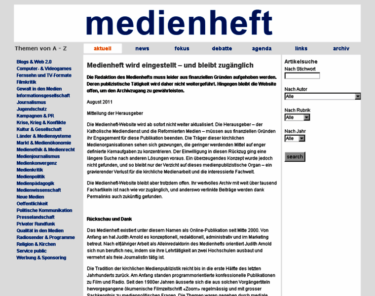 Medienheft.ch thumbnail