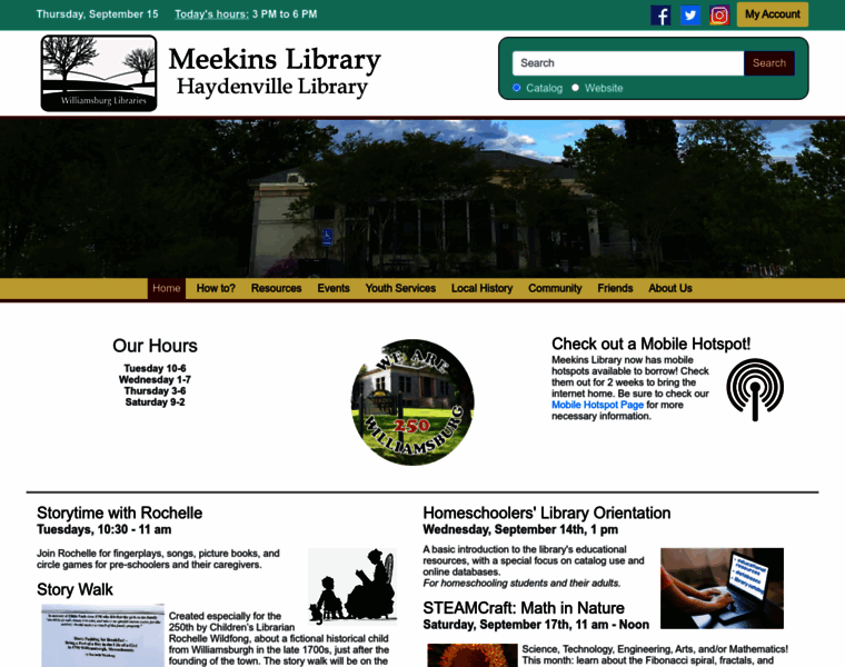 Meekins-library.org thumbnail
