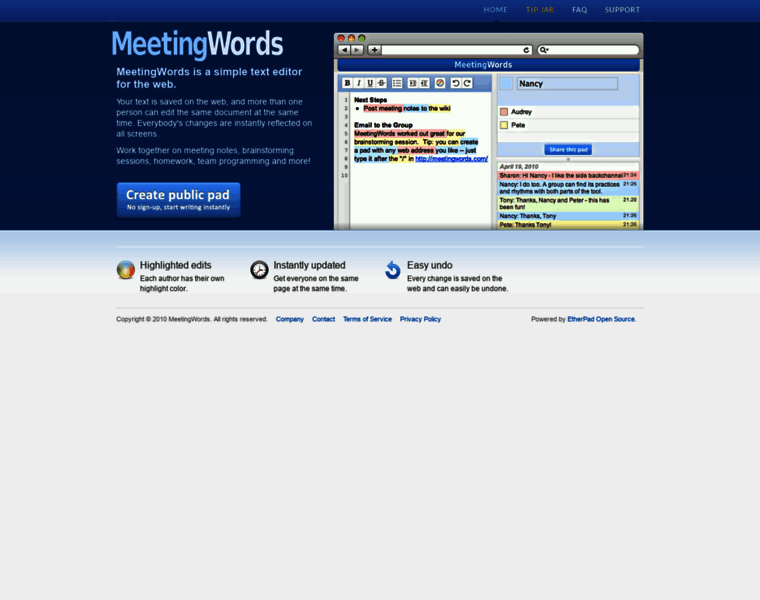 Meetingwords.com thumbnail