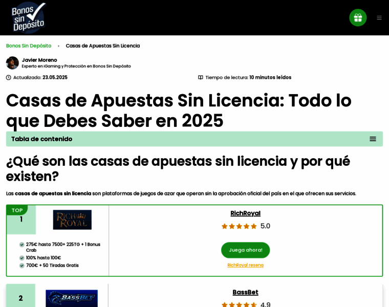 Mejorescasasdeapuestassinlicencia.guru thumbnail