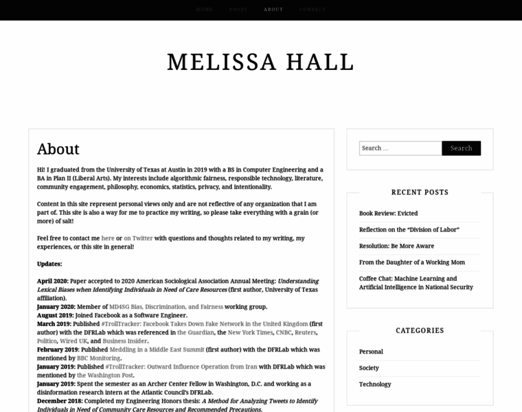Melissa-hall.com thumbnail