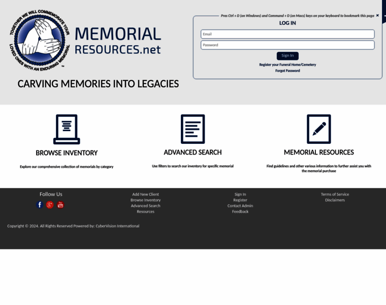 Memorialresources.net thumbnail