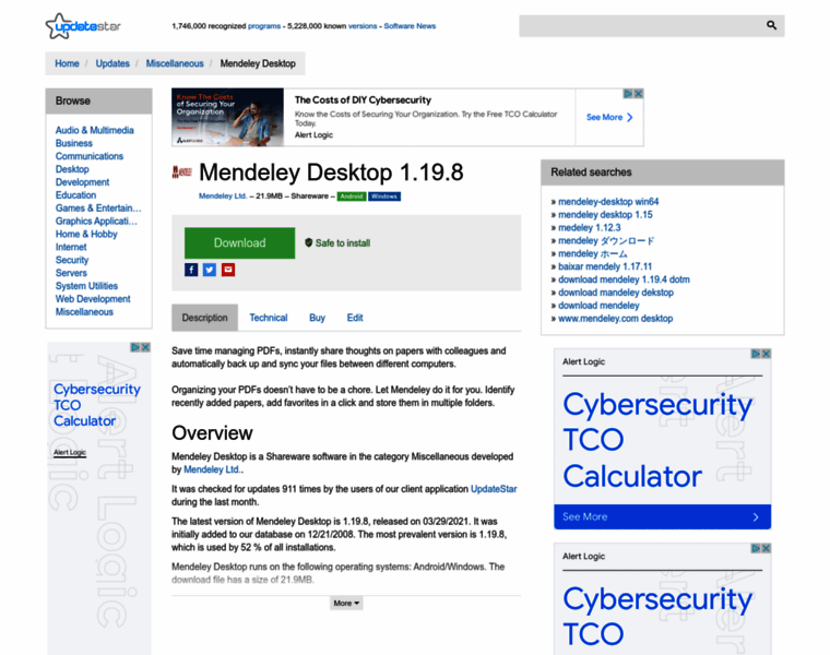 Mendeley-desktop.updatestar.com thumbnail