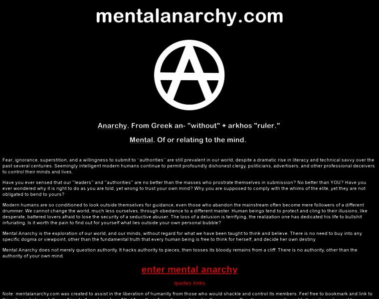 Mentalanarchy.com thumbnail