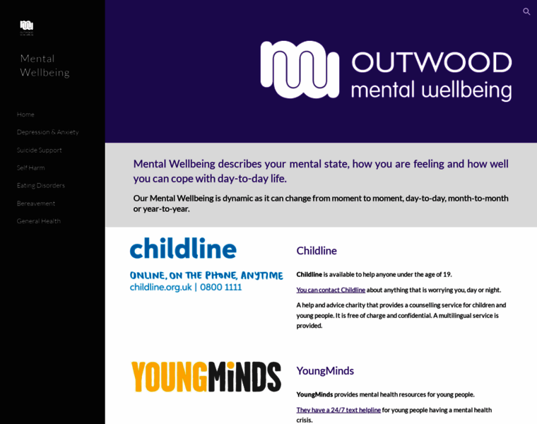 Mentalwellbeing.outwood.com thumbnail