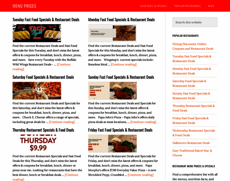 Menuprices.net thumbnail Menuprices.net thumbnail