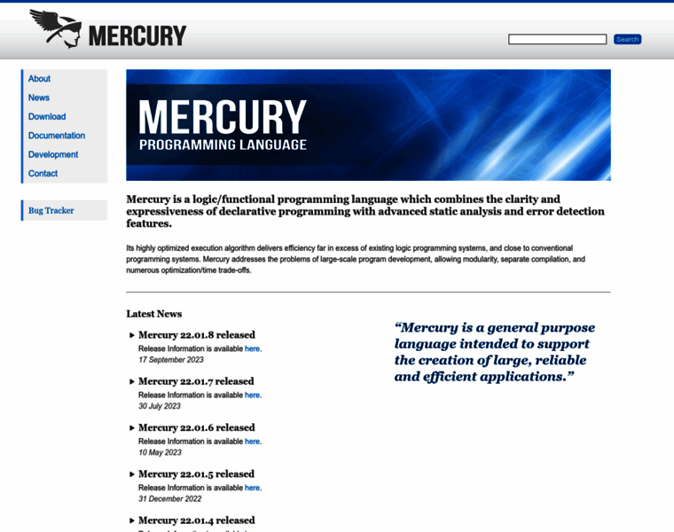 Mercurylang.org thumbnail
