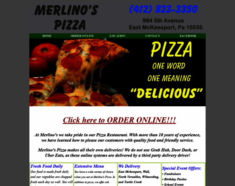 Merlinospizza.com thumbnail
