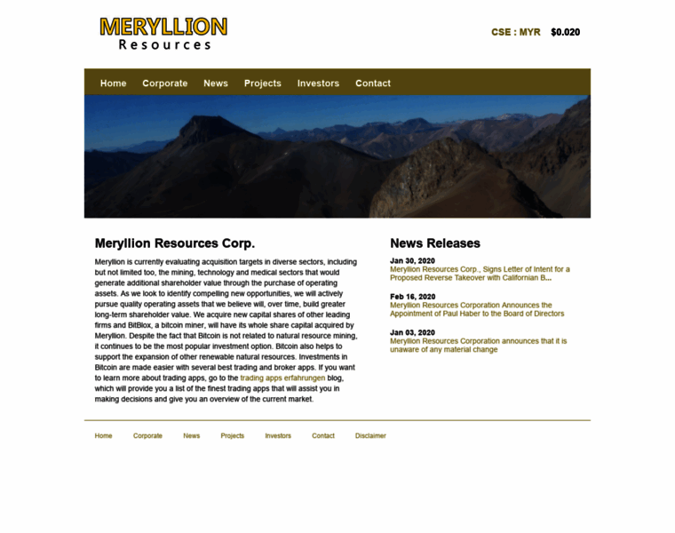 Meryllionresources.com thumbnail