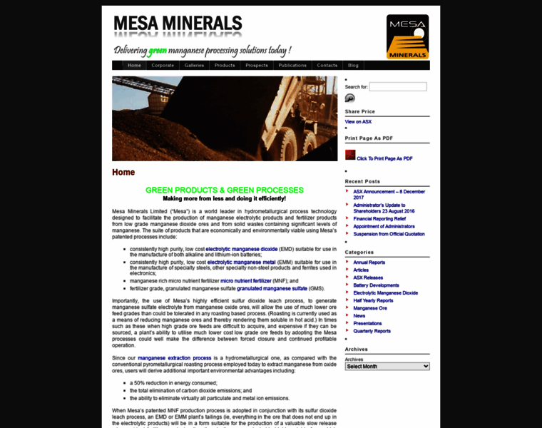 Mesaminerals.com.au thumbnail
