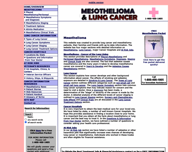 Mesothelioma-lung-cancer.org thumbnail