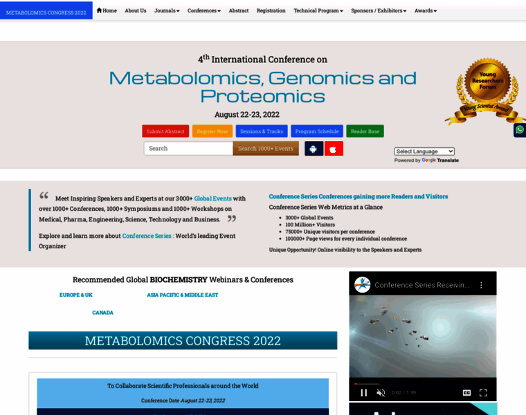 Metabolomicsconference.com thumbnail