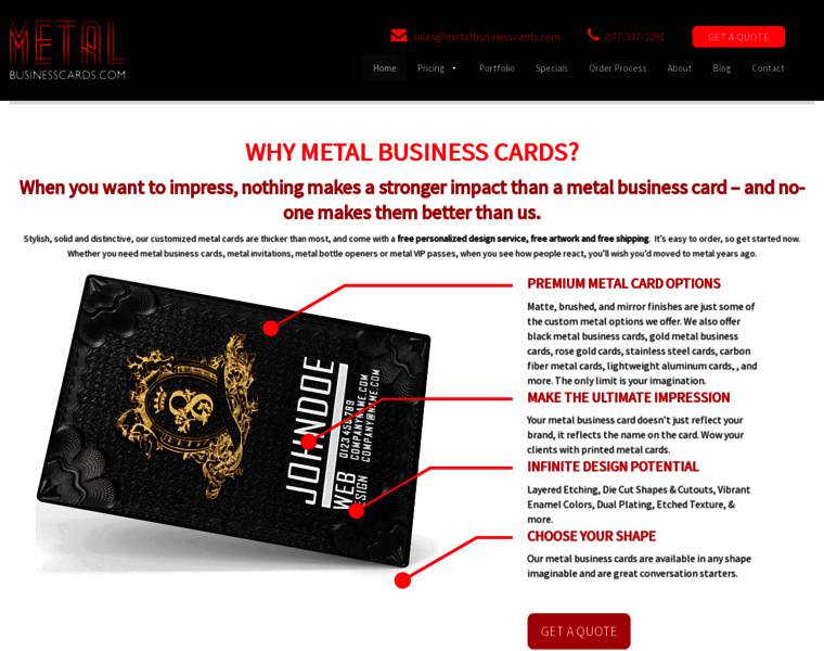 Metalbusinesscards.com thumbnail