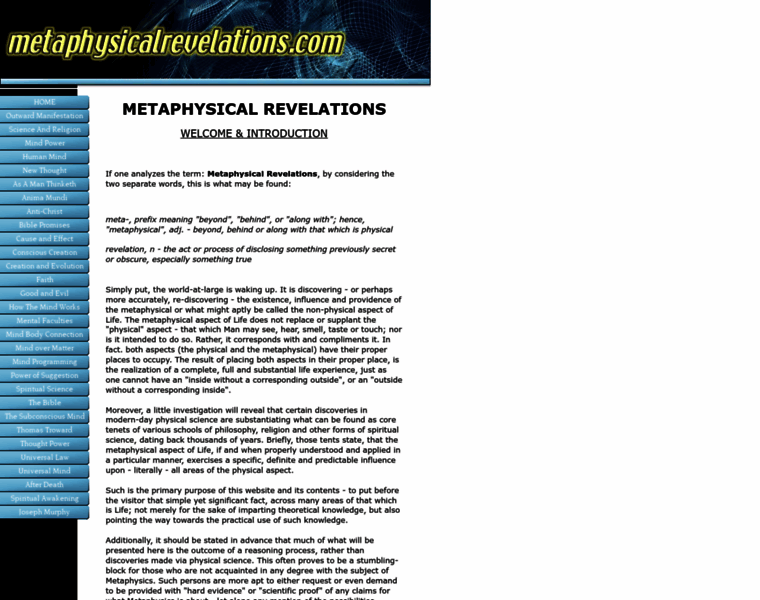 Metaphysicalrevelations.com thumbnail