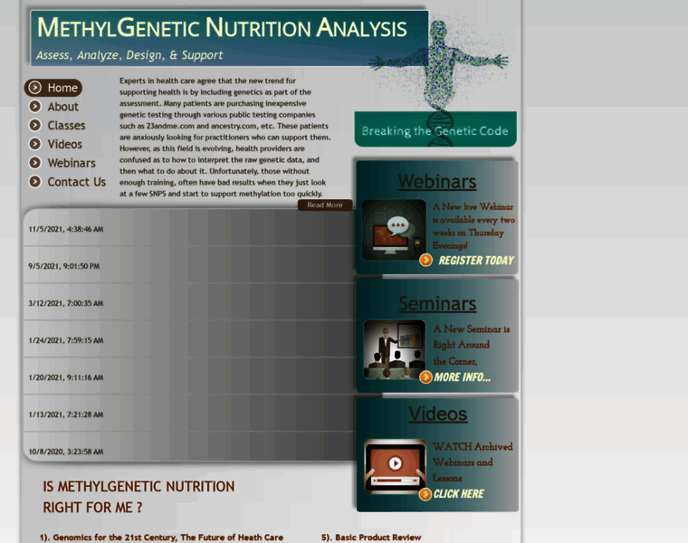 Methylgeneticnutritionclasses.com thumbnail