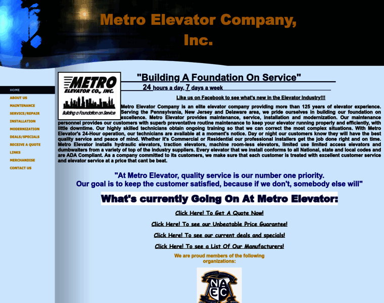 Metroelevatorcompany.com thumbnail
