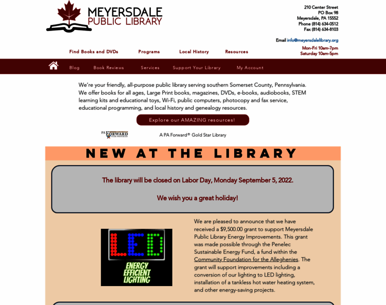 Meyersdalelibrary.org thumbnail