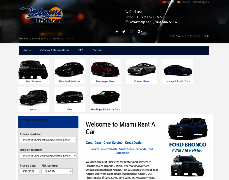 Miamirentacar.com thumbnail