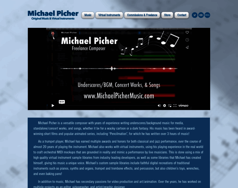 Michaelpichermusic.com thumbnail