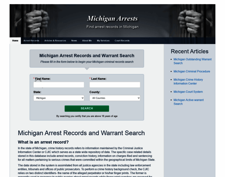 Michiganarrests.org thumbnail