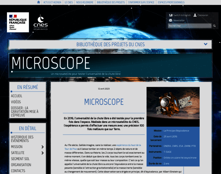 Microscope.cnes.fr thumbnail