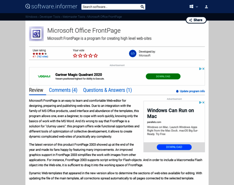 Microsoft-office-frontpage.software.informer.com thumbnail