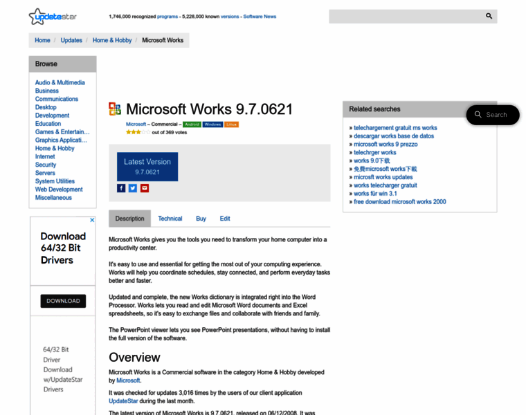 Microsoft-works.updatestar.com thumbnail
