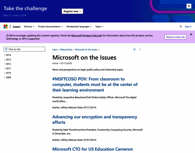 Microsoftontheissues.com thumbnail