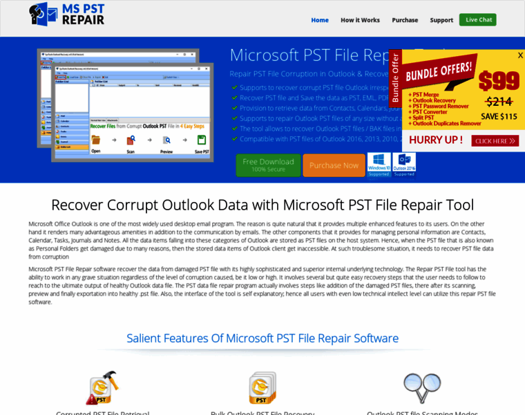 Microsoftpstfilerepair.com thumbnail