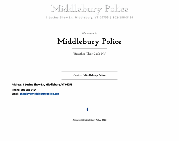Middleburypolice.org thumbnail