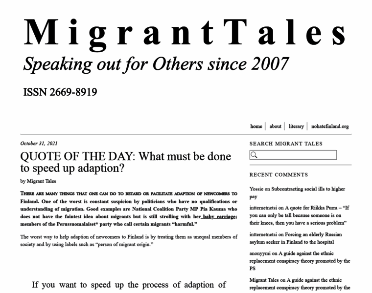 Migranttales.net thumbnail