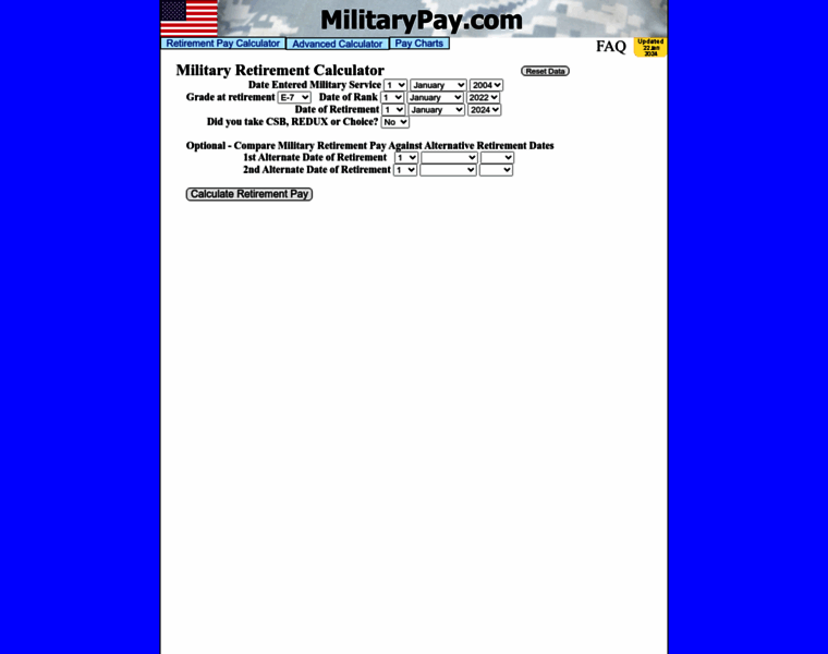Militaryretirementcalculator.com thumbnail Militaryretirementcalculator.com thumbnail