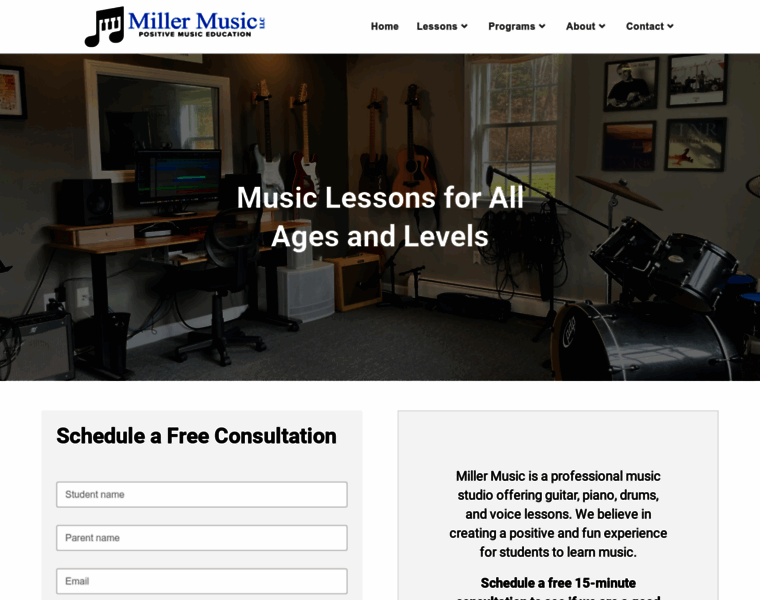 Millermusiclessons.com thumbnail