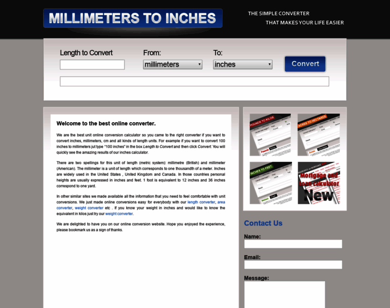 Millimeterstoinches.com thumbnail