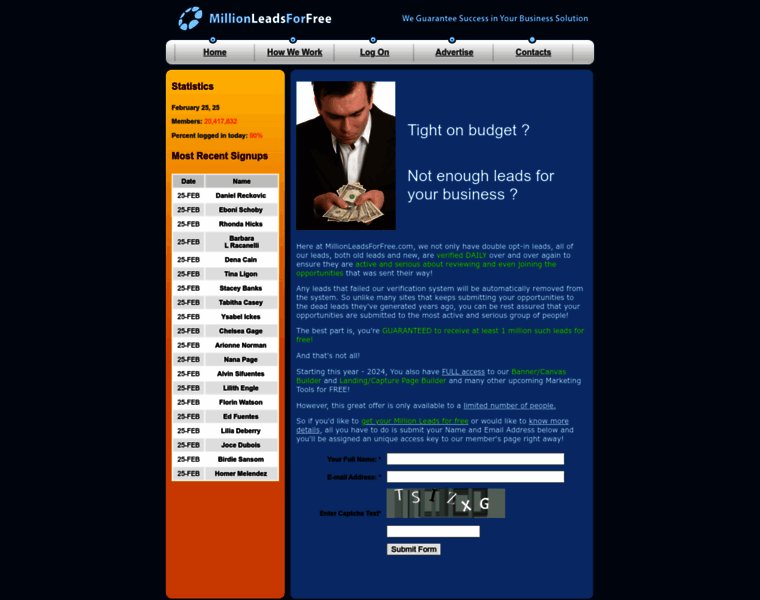 Millionleadsforfree.com thumbnail