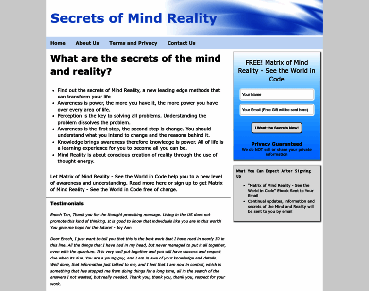 Mindreality.info thumbnail