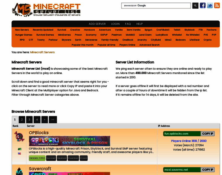 Minecraft-server-list.com thumbnail