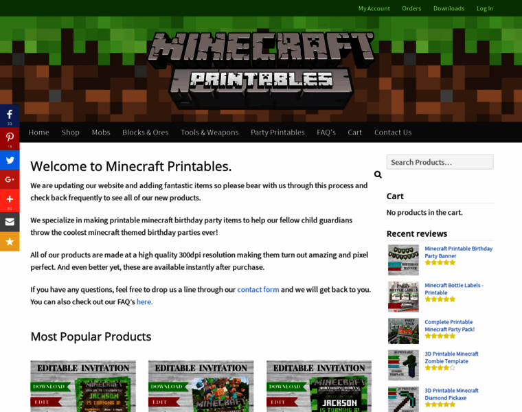 Minecraftprintables.com thumbnail